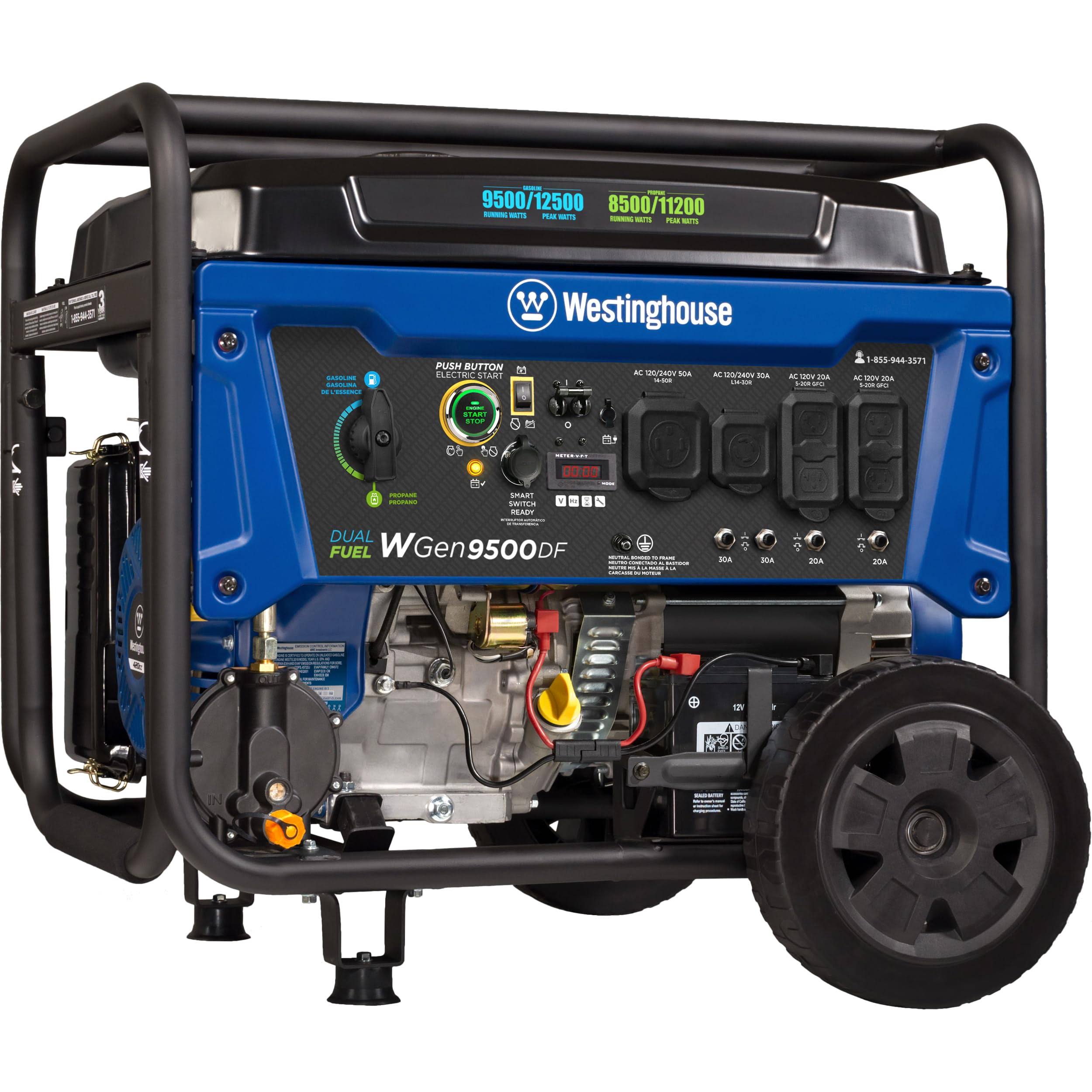 Westinghouse WGen9500DF Dual Fuel Portable Generator-9500