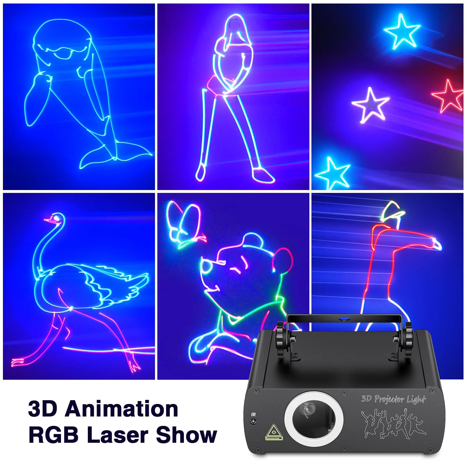 Ehaho DJ Laser Party Lights. 3D Animation RGB Lazer Stage Lighting