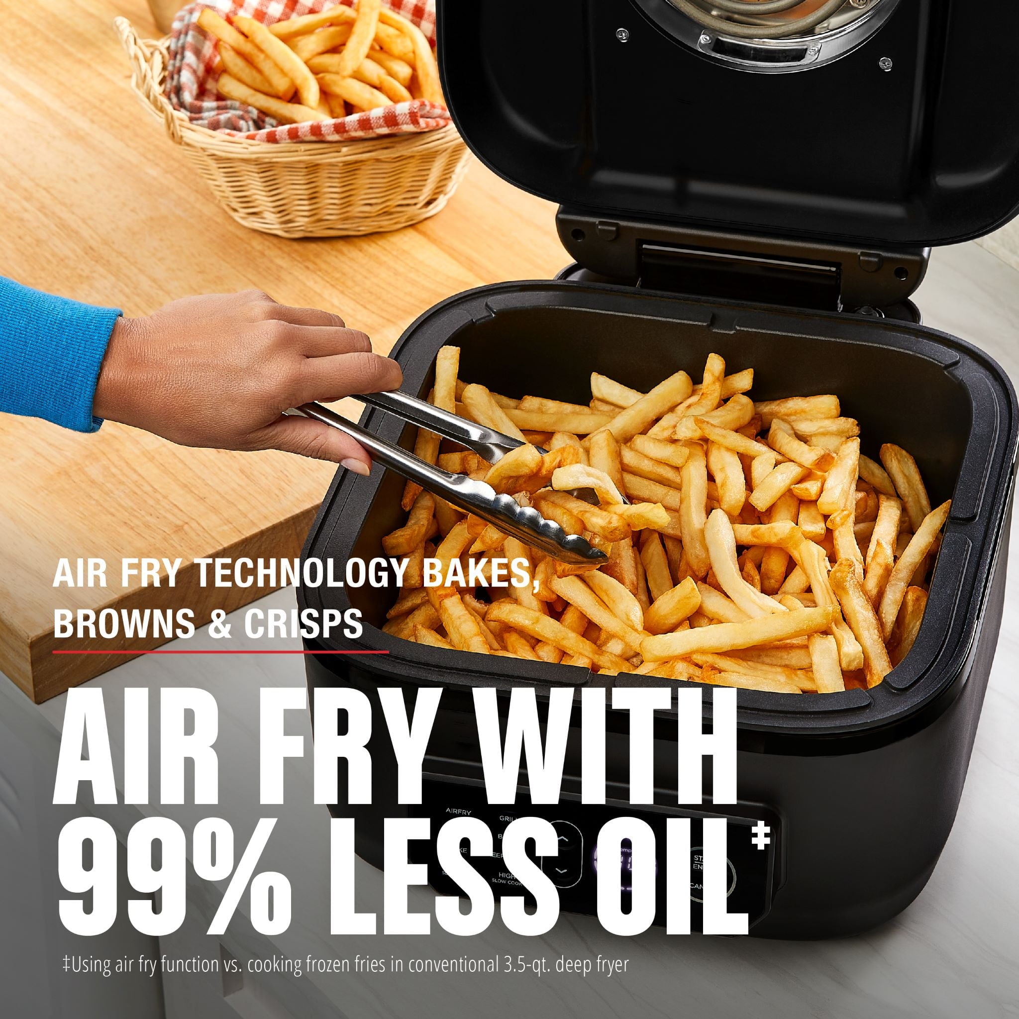 Foreman Beyond Grill 7-in-1 Electric Indoor Grill and 6 Quart Air Fryer. Black. MCAFD800D