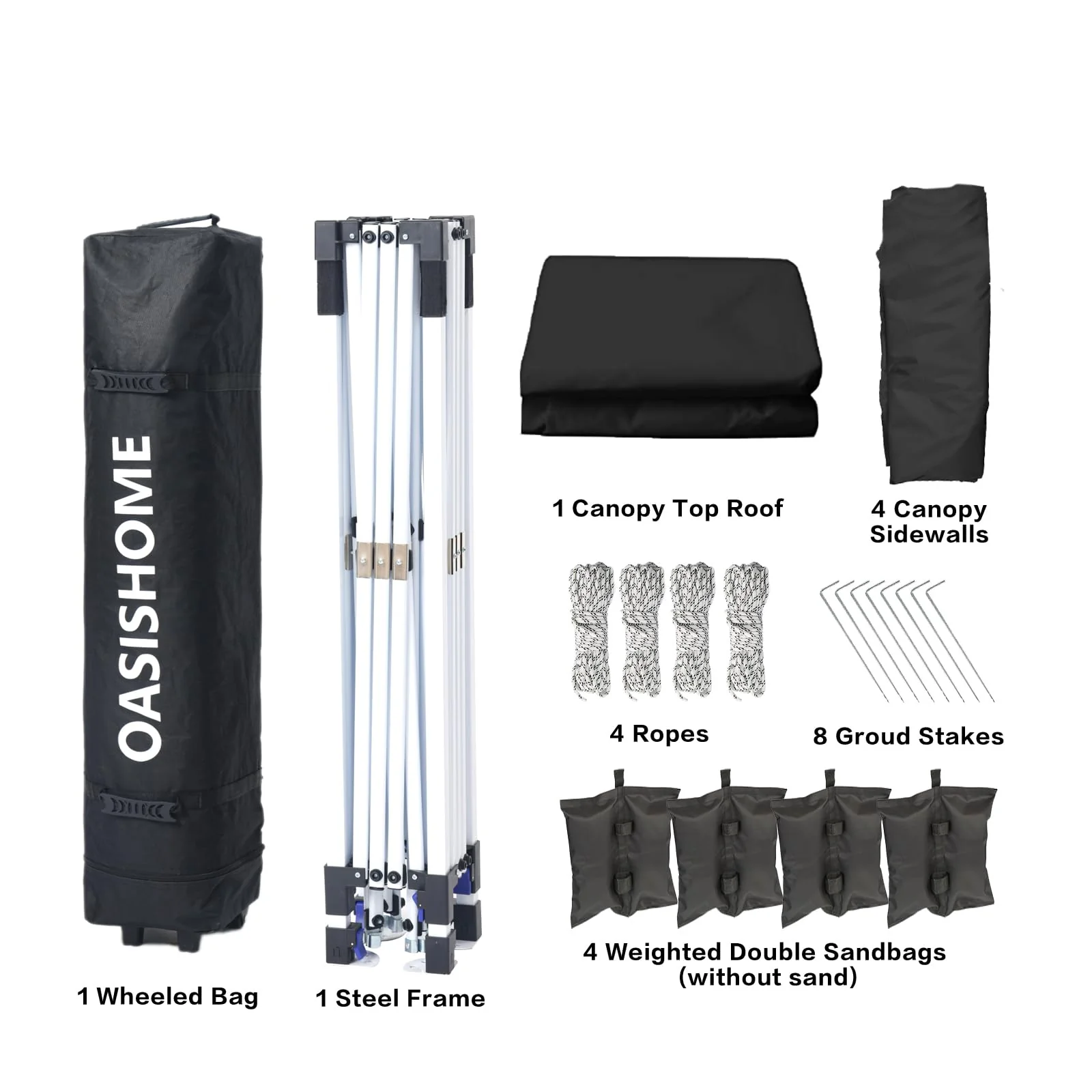 OASISHOME Pop-up Gazebo Instant Portable Canopy Tent 10'x10'