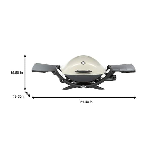 Q 2200 1-Burner Portable Propane Gas Grill in Titanium with Built-In Thermometer