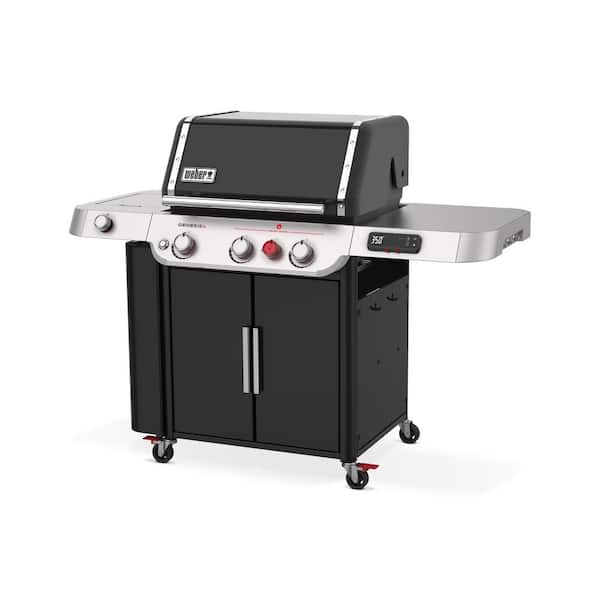 Genesis Smart EX-335 3-Burner Propane Gas Grill in Black with Side Burner