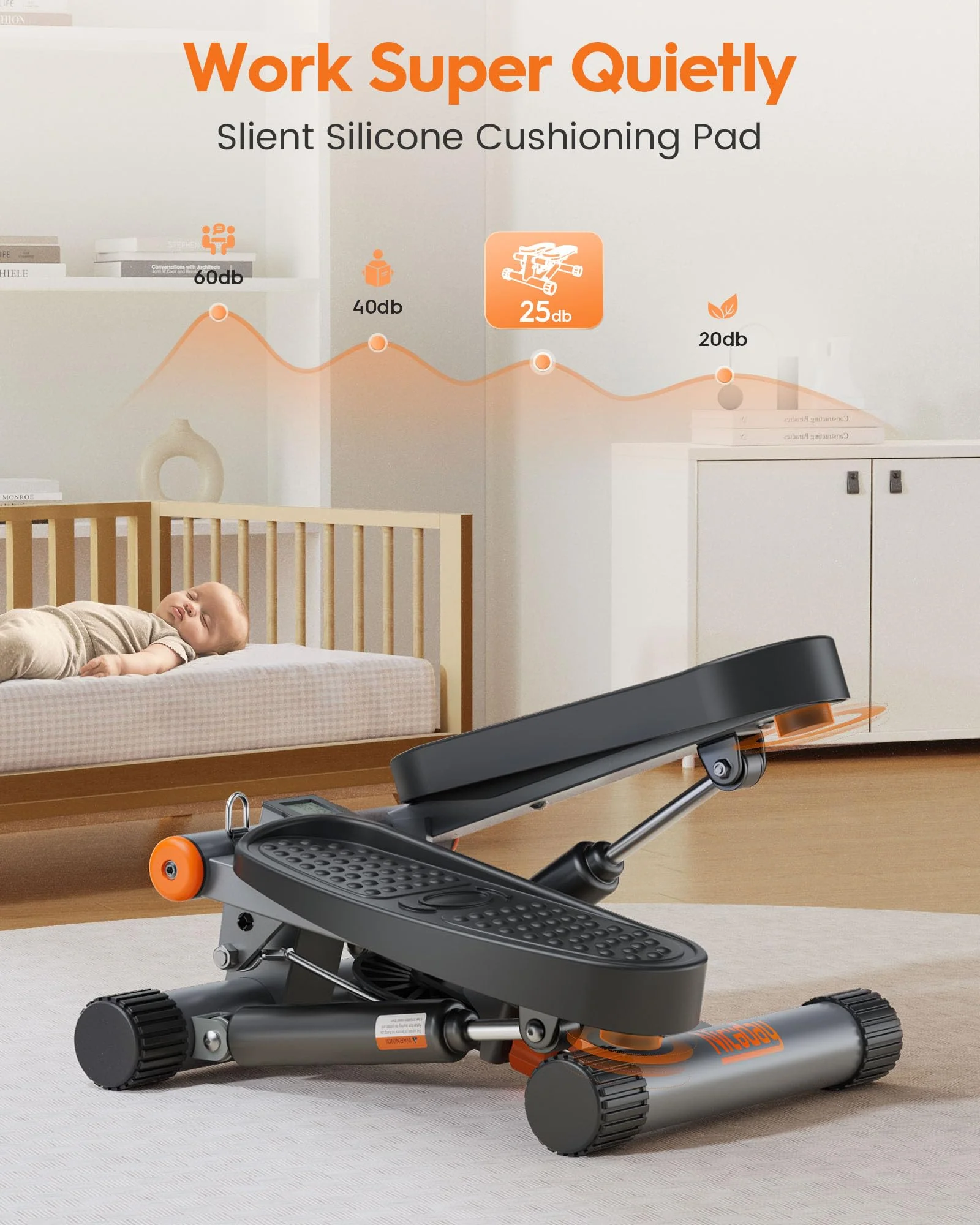 Niceday Mini Stair Stepper with Resistance Bands