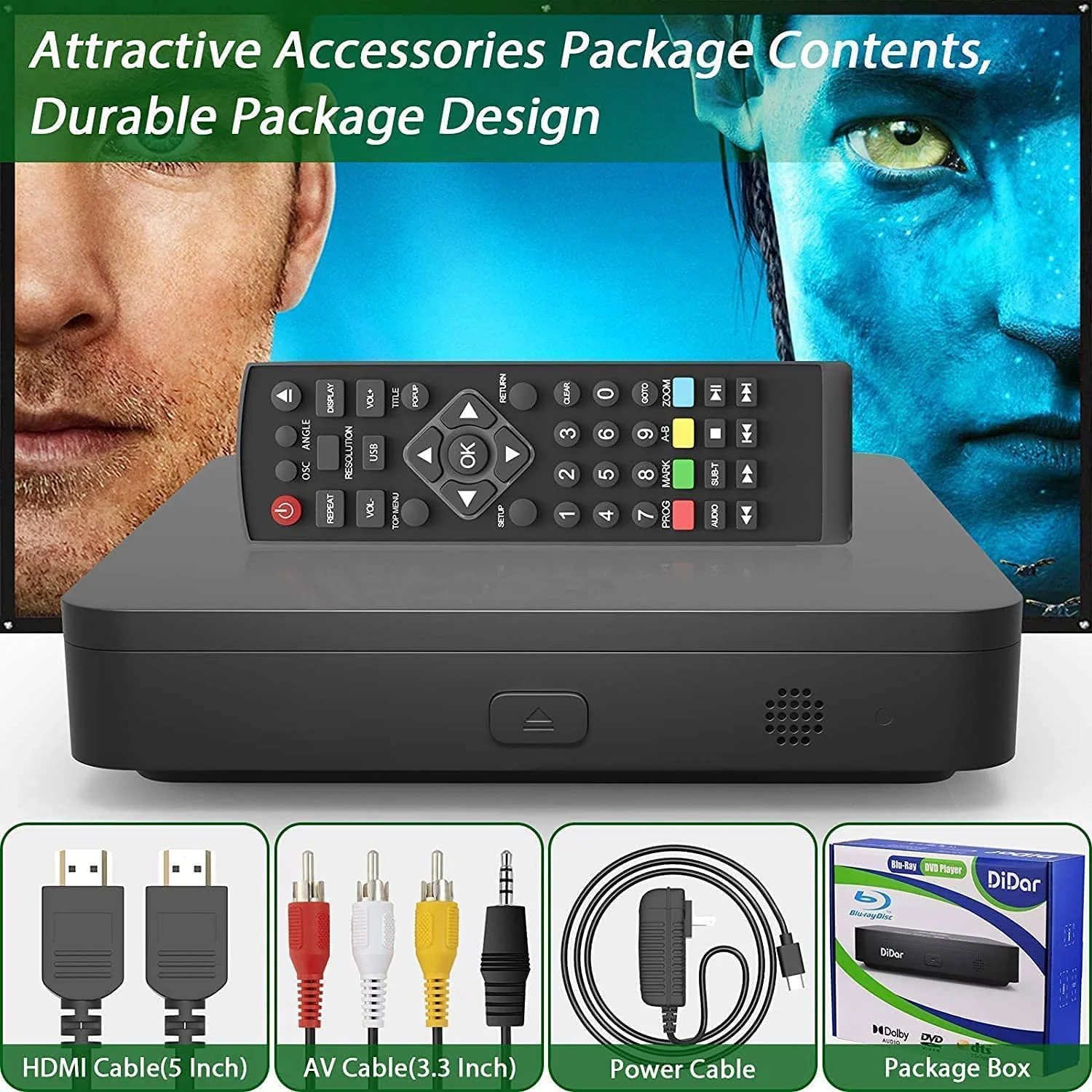 Didar Blu Ray DVD Player. Ultra Mini 1080P Blue Ray Disc Player