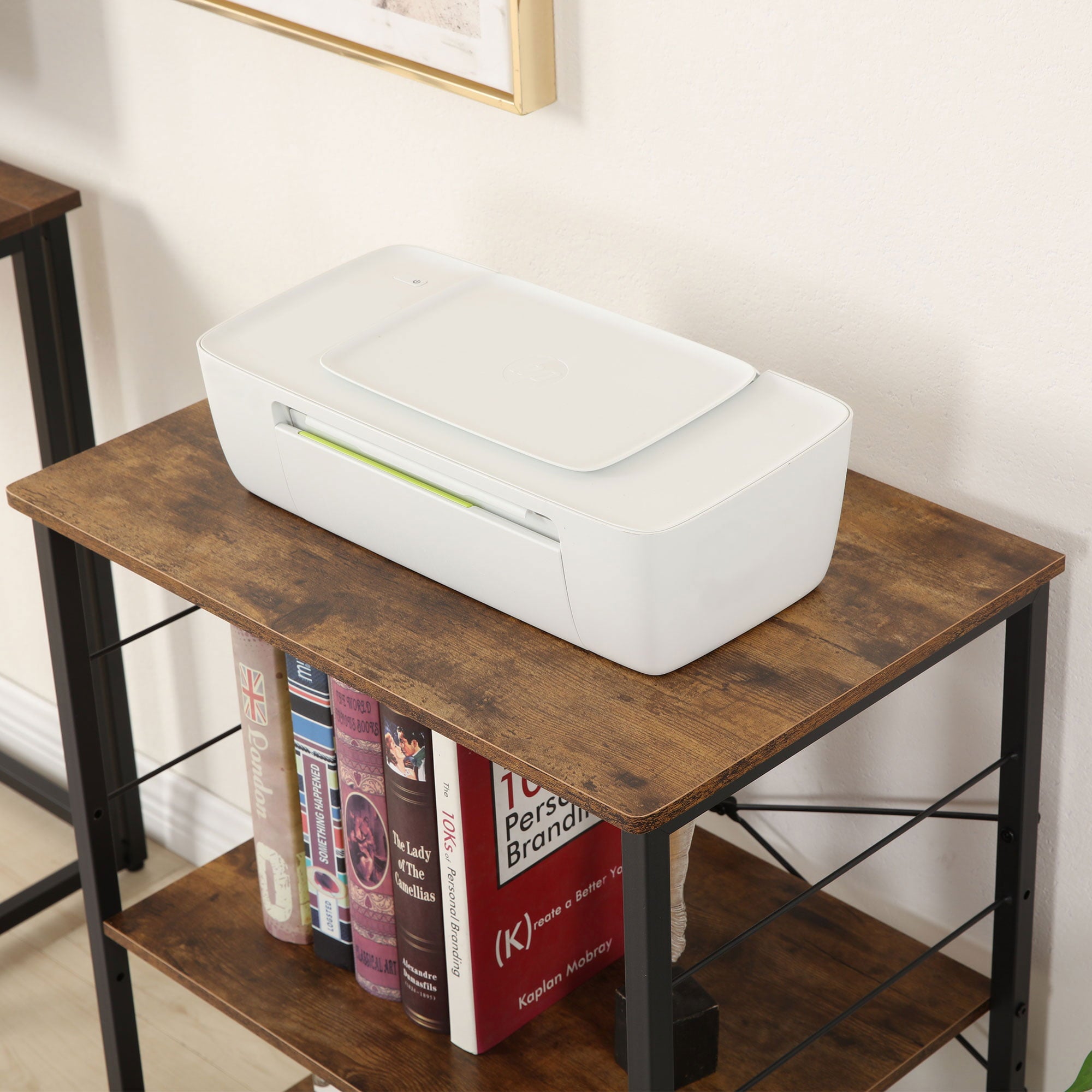 Baker's Rack 23.6 Inch Utility 3 Tier Microwave Stand. Rustic Brown