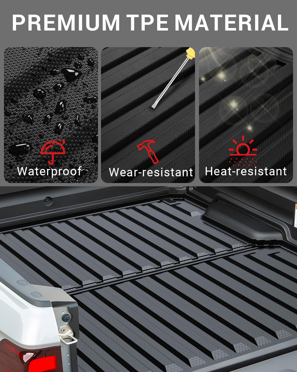 Ecarzo 5.3FT Bed Mat Compatible with 2017-2024 Honda