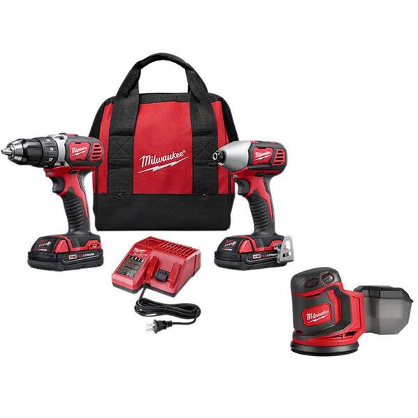 M18 18V Lithium-Ion Cordless Drill Driver/Impact Driver Combo Kit W/Random Orbit Sander