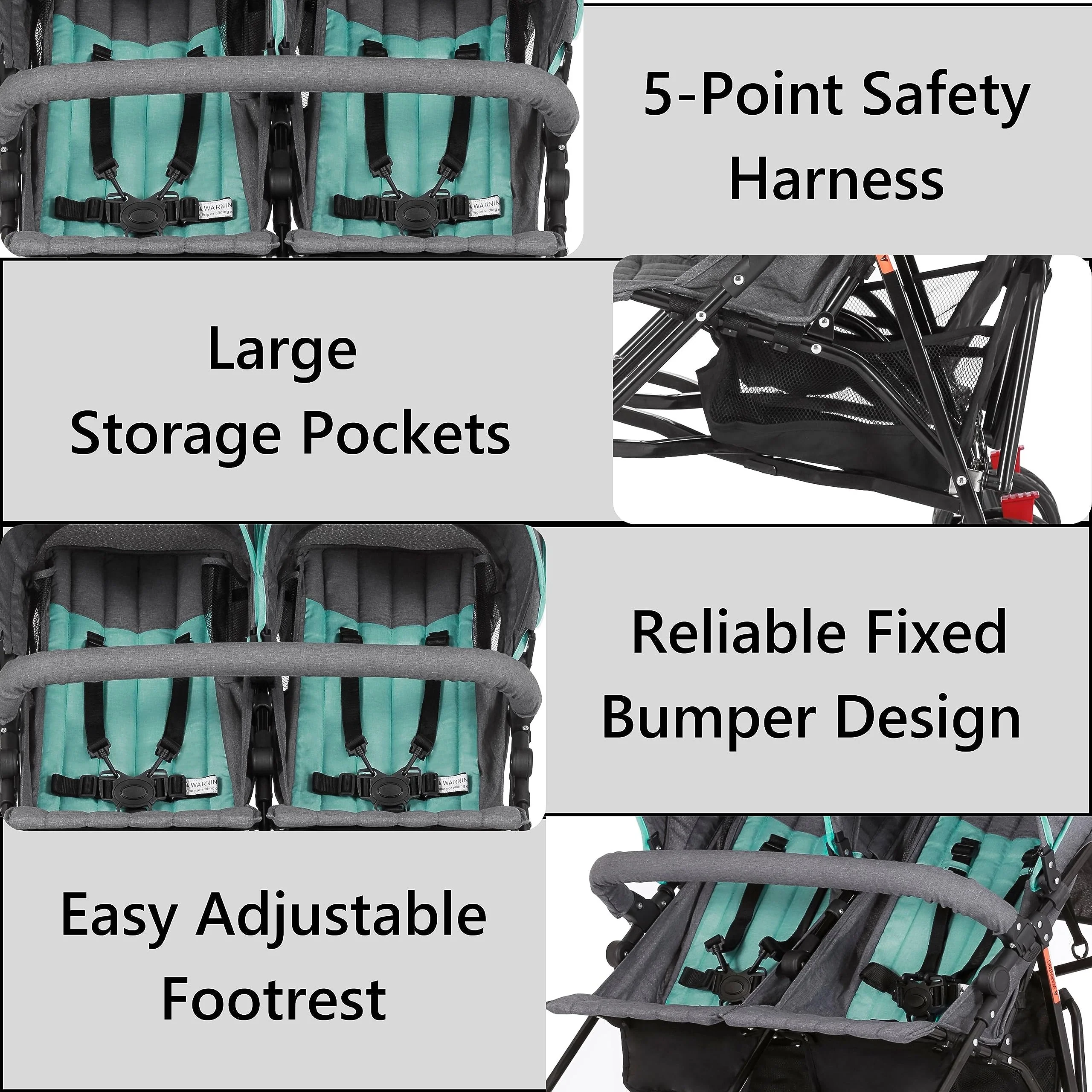 Dream On Me Volgo Lightweight Twin Umbrella Stroller