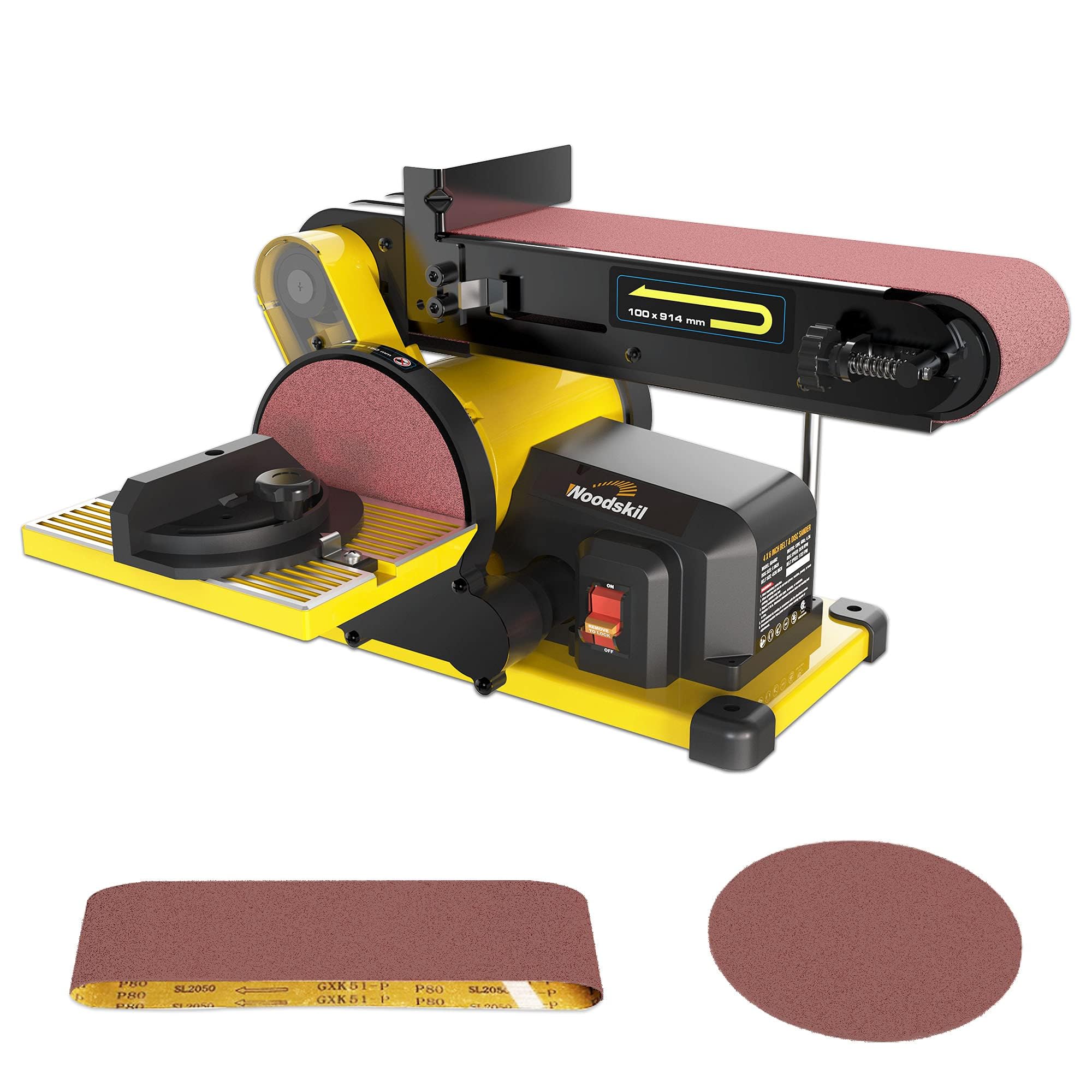 Woodskil 4.3A Belt Sander. 4 x 36 in. Belt & 6 in. Disc Sander