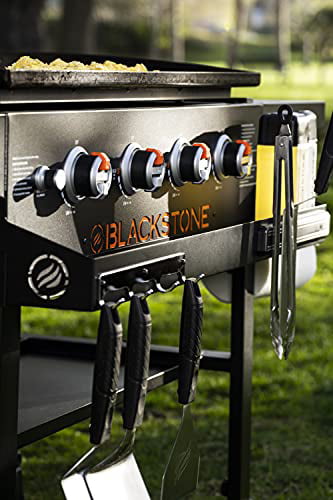 1984 Original 36 Inch Front Shelf. Side Shelf & Magnetic Strip Heavy Duty Flat Top Griddle Grill Station for Kitchen. Camping. Outdoor. Tailgating. Black