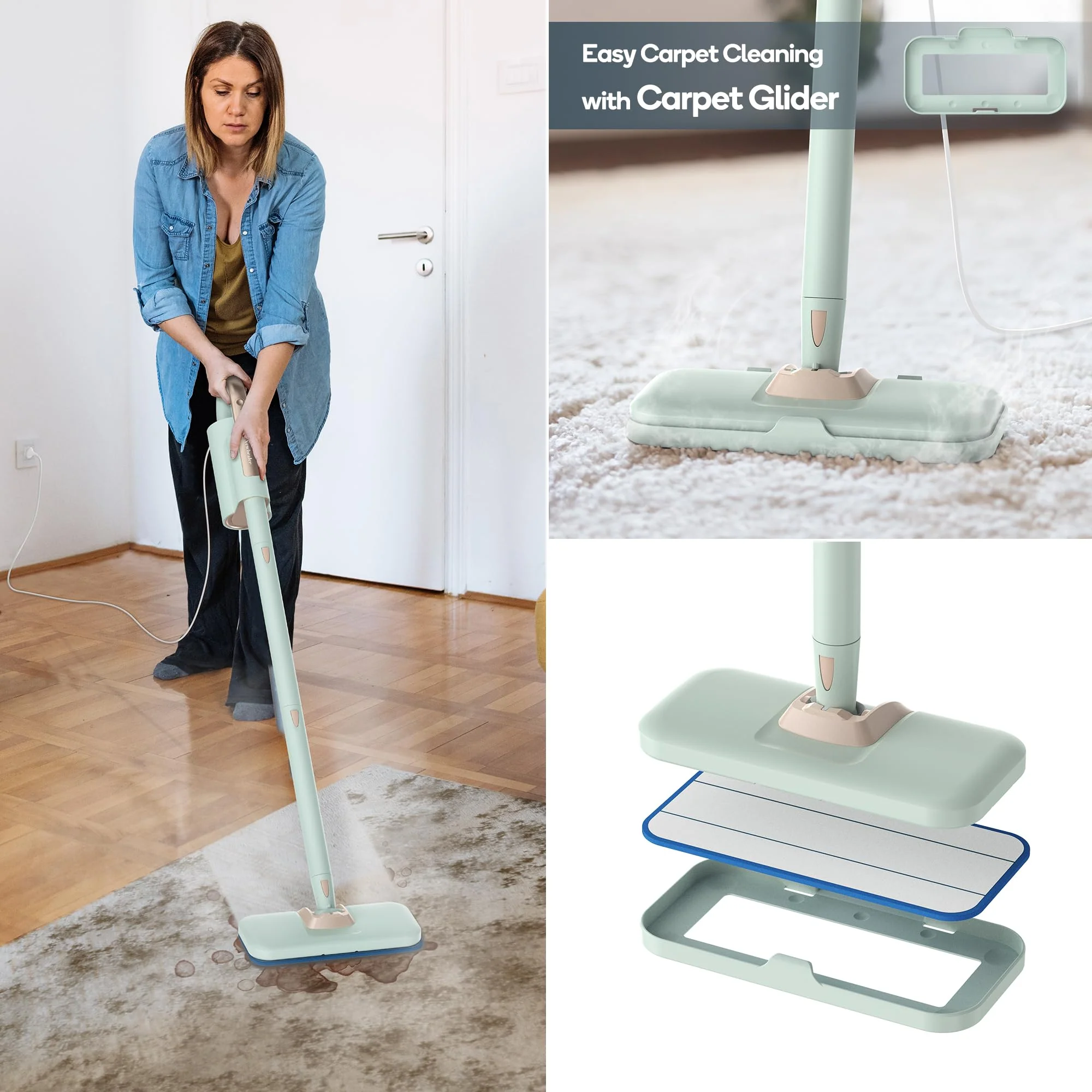Newbealer Steam Mop & Detachable Handheld Cleaner