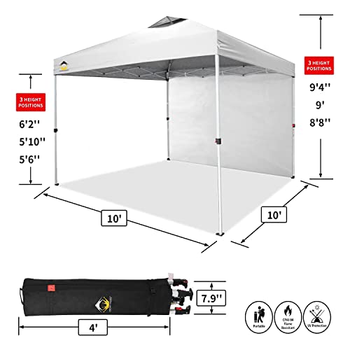 10x10 Pop up Canopy Tent Instant Commercial Canopy with 150D Silver Coated Fabric
