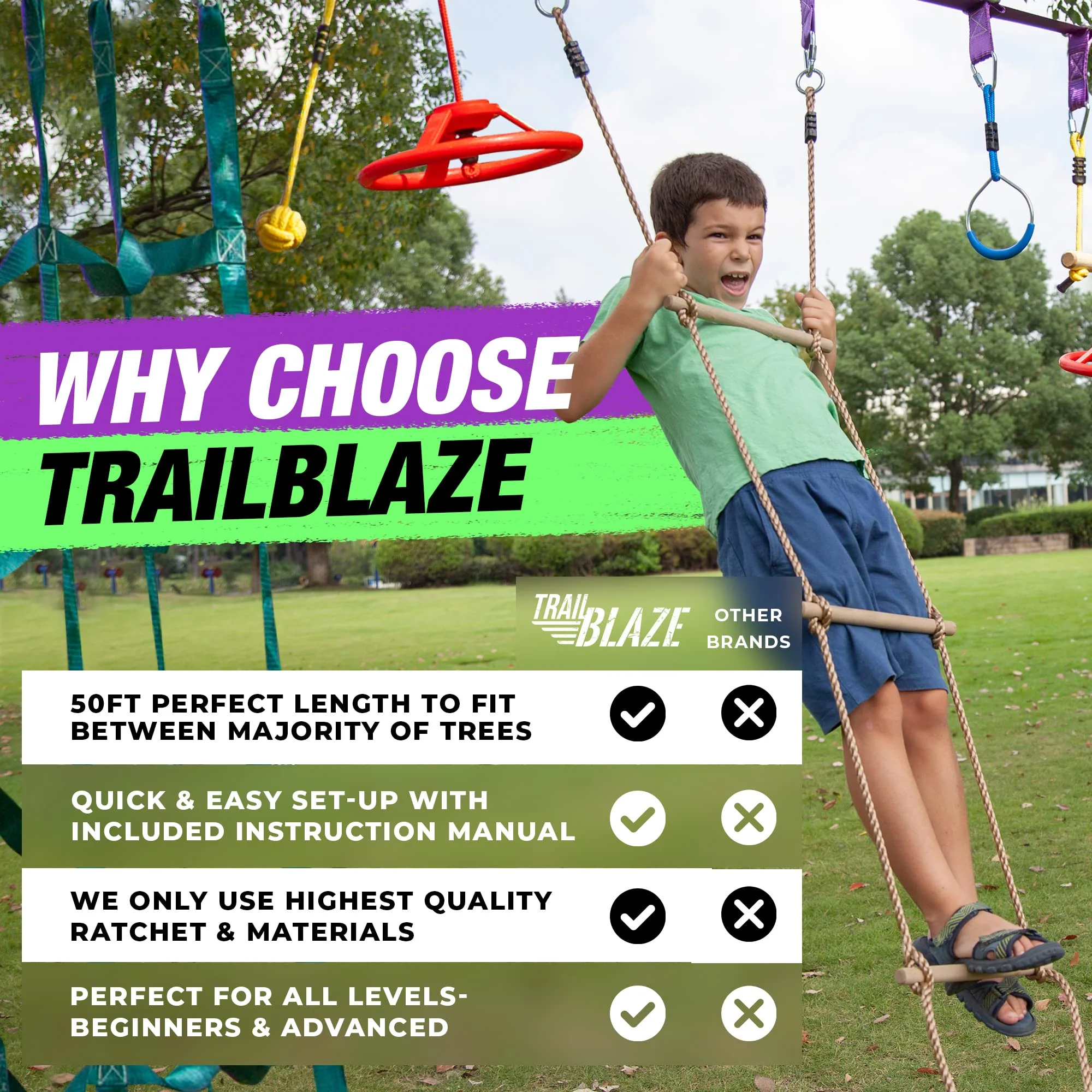 Trailblaze Ninja Warrior Obstacle Course for Kids Outside