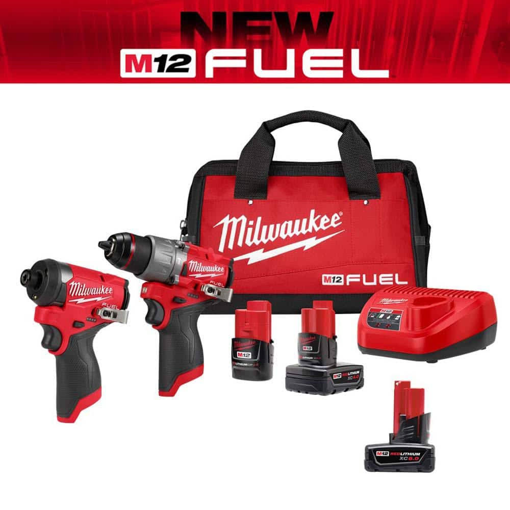 Milwaukee M12 Fuel 12-Volt Lithium-Ion Brushless Cordless Hammer Drill and Impact Driver Combo Kit (2-Tool) with 6.0Ah Battery