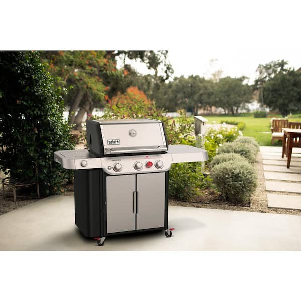 Genesis? S-335 Propane Gas Grill. Stainless Steel with Premium Cover Included
