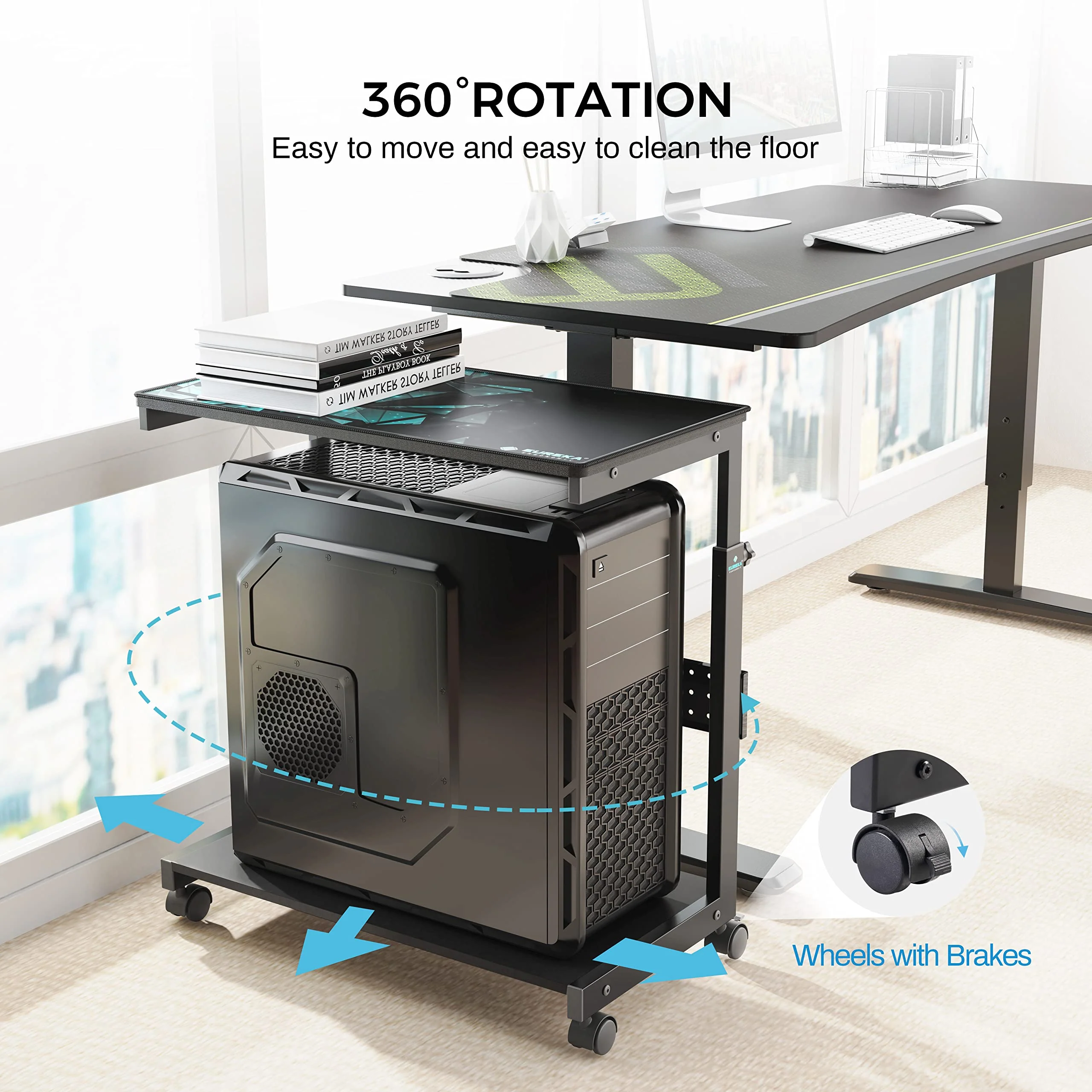 EUREKA ERGONOMIC Height Adjustable Computer Tower Stand