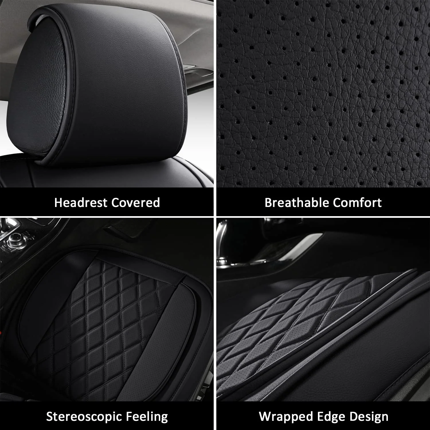 LINGVIDO Breathable Leather Car Seat Covers