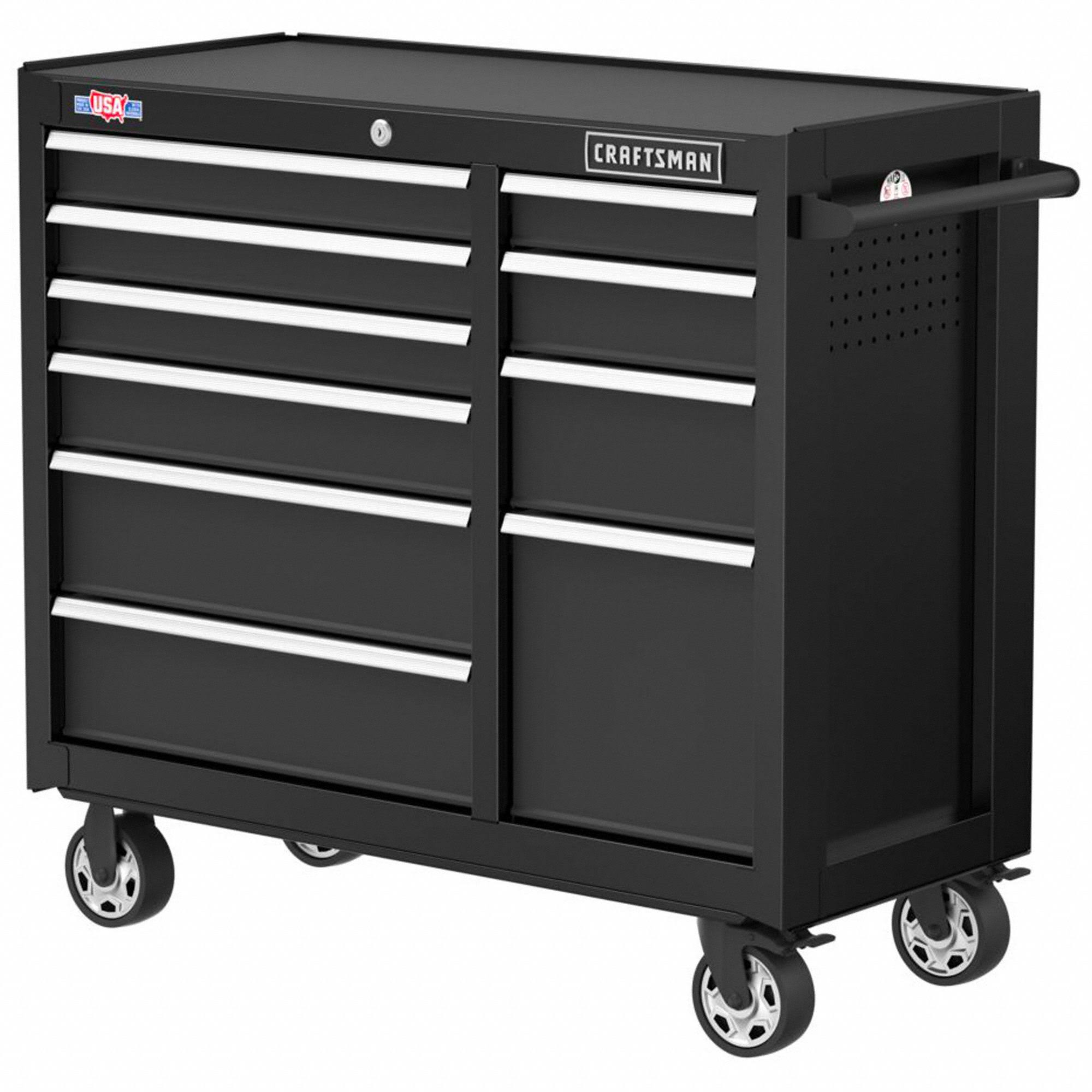 Craftsman S2000 41 in. 10 Drawer Steel Rolling Tool Cabinet 37.5 in. H x 18 in. D