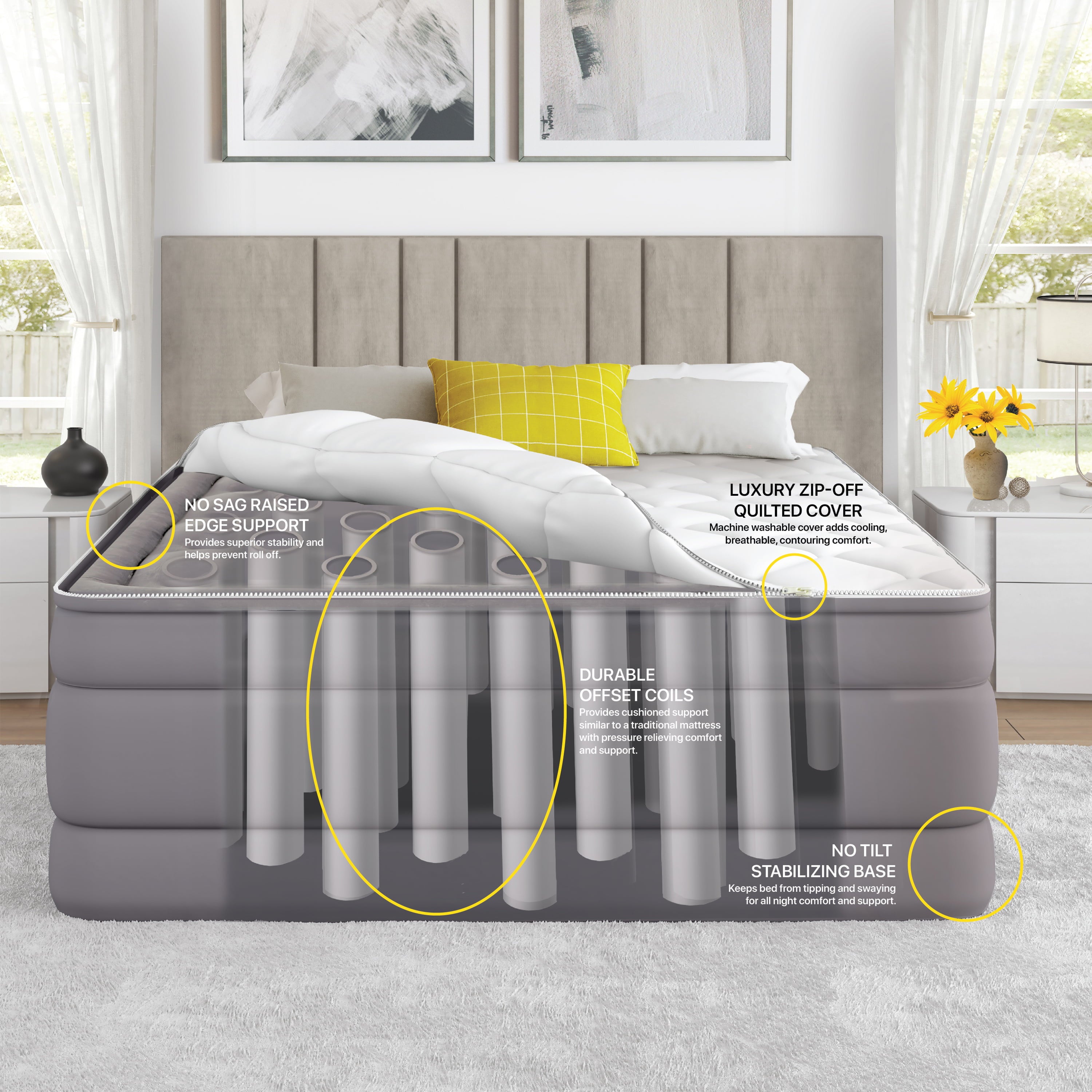 Cushion Aire 20 Queen Air Mattress with Built-in Pump