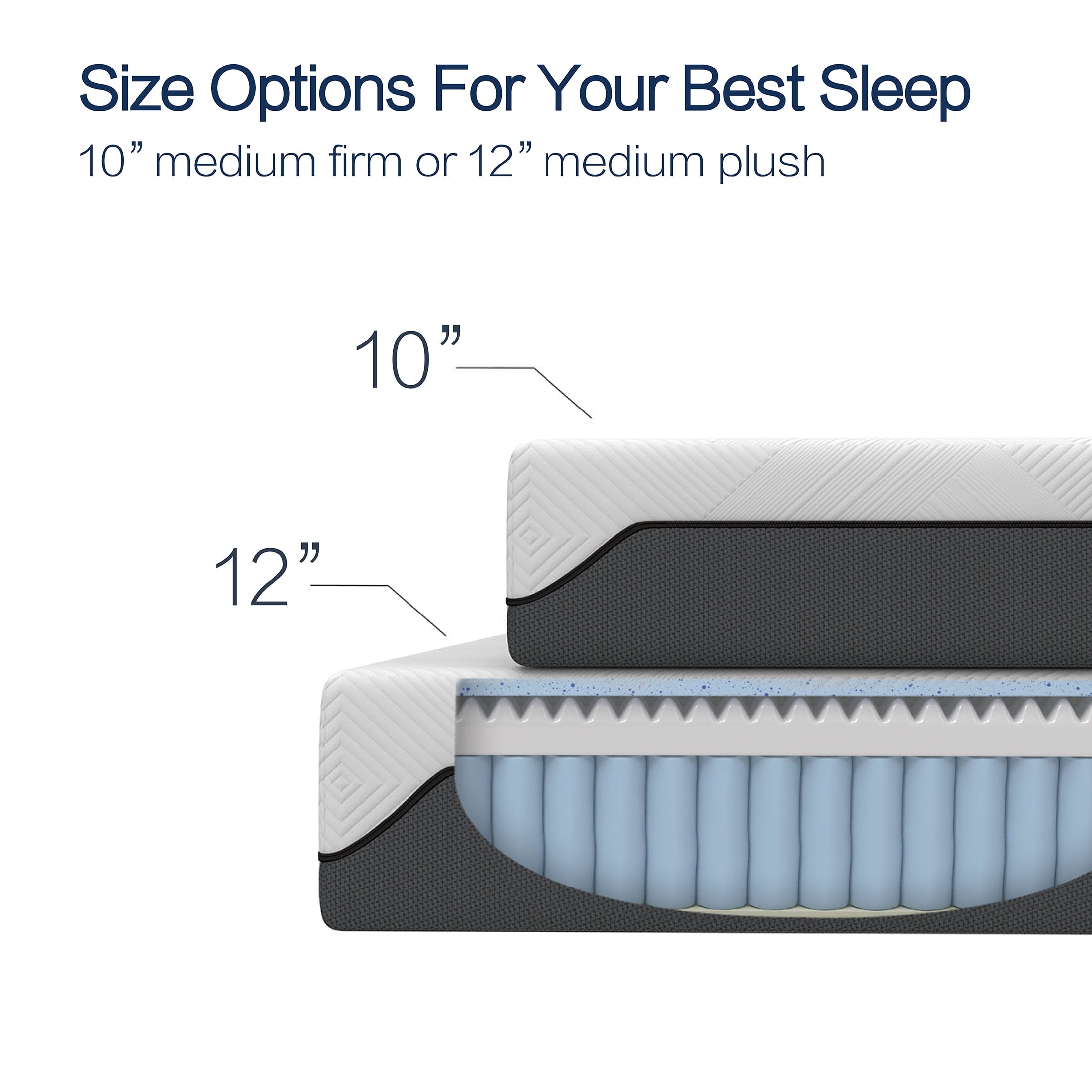 & Rye Spirit 12 Medium Plush Hybrid of Gel Memory Foam and Spring Mattress. Queen