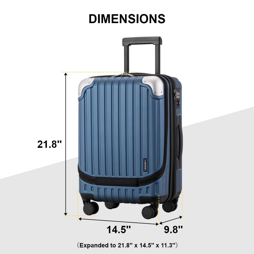 LEVEL8 Grace EXT 20 Carry On Luggage With Wheels