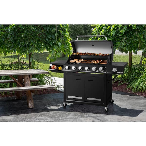 6-Burner Natural Gas Grill in Matte Black with TriVantage Multi-Functional Cooking System