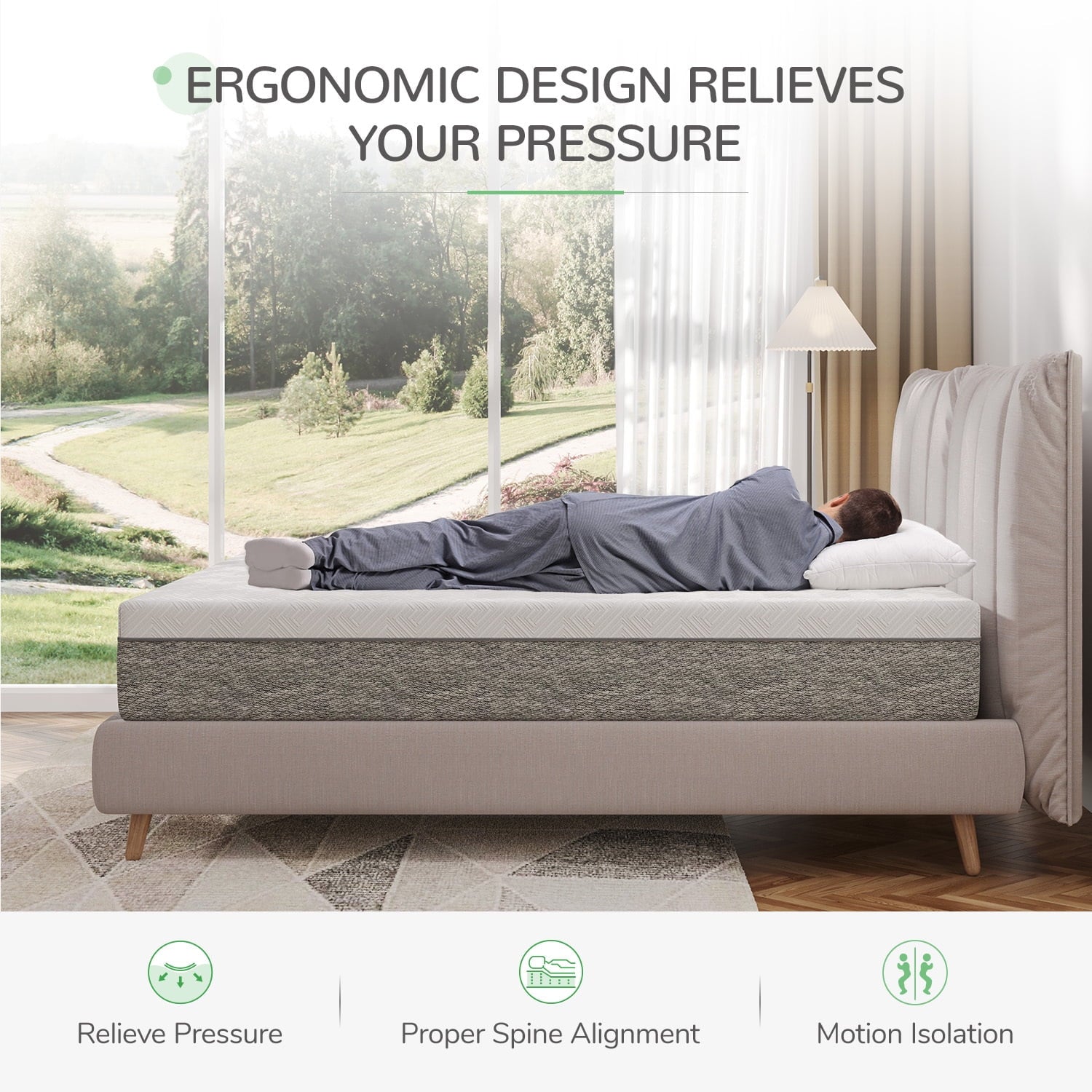 10 inch Gel Memory Foam Mattresses. Queen Size Mattress