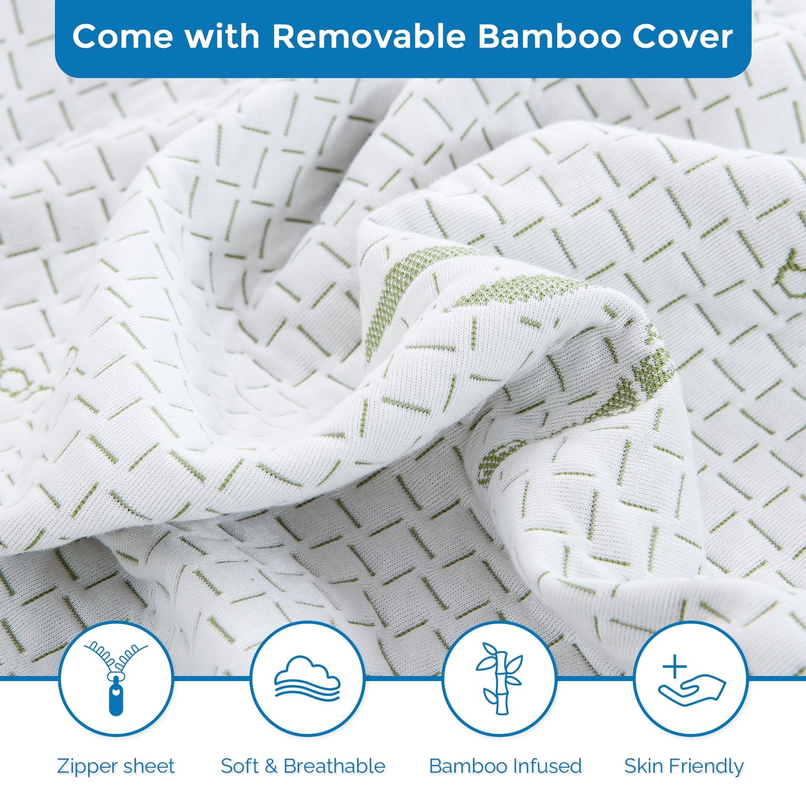 Mattress. 6 inch Memory Foam Mattress Bed in a Box. with Green Tea Cooling Gel. Made in USA