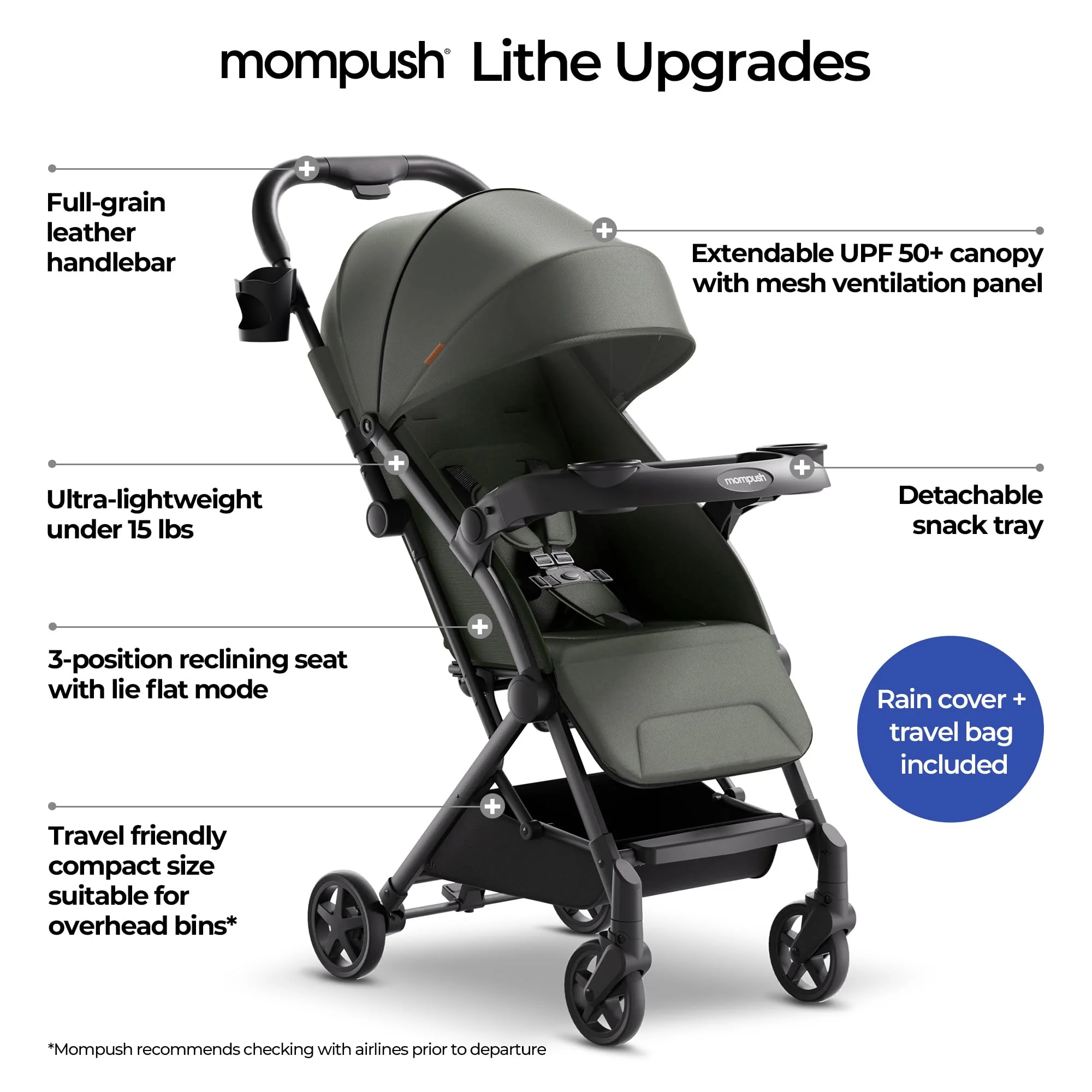 Mompush Lithe V2 Lightweight Compact Fold Stroller