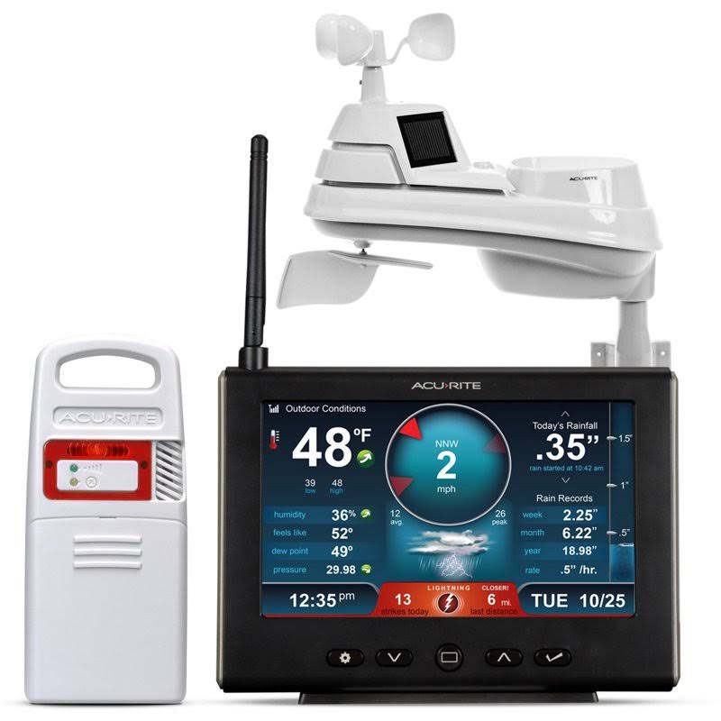 Acurite Pro 5-in-1 Weather Station with HD Display and Lightning Detector Black