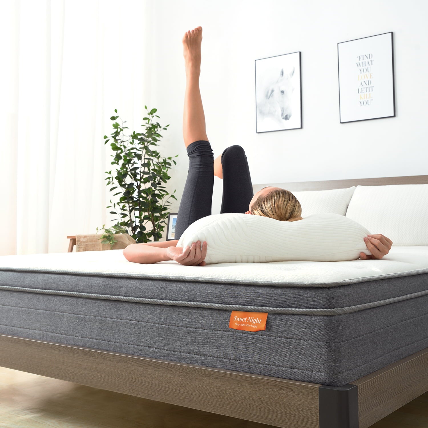 Island 10-Inch Pocket Spring Hybrid Mattress in a Box. Queen Mattress