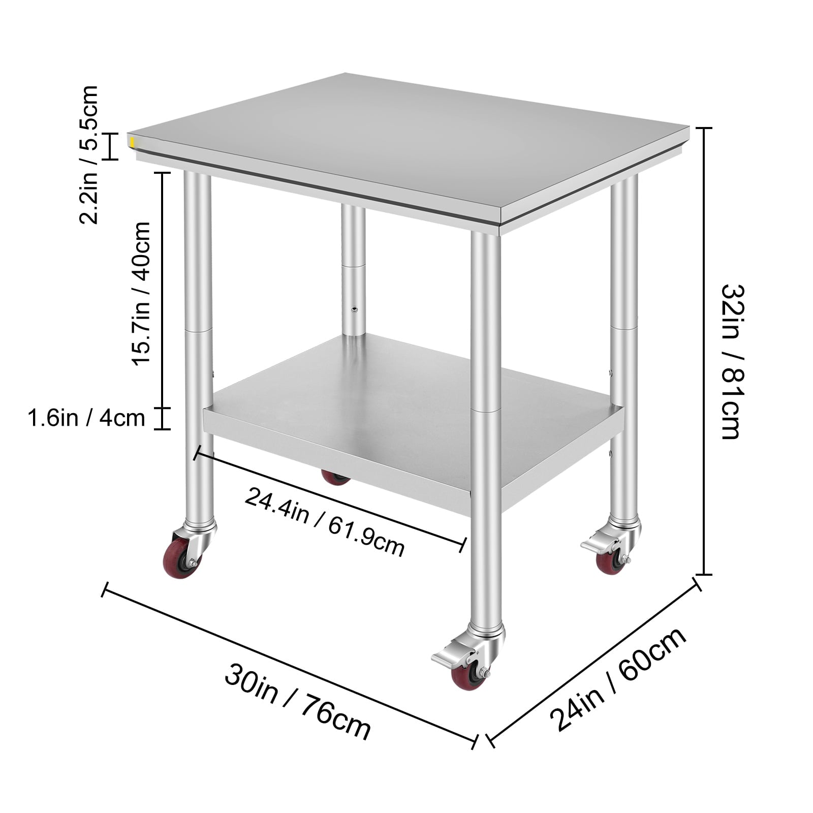 Stainless Steel Work Table |30x24inch | Food Prep NSF | Utility Work Station
