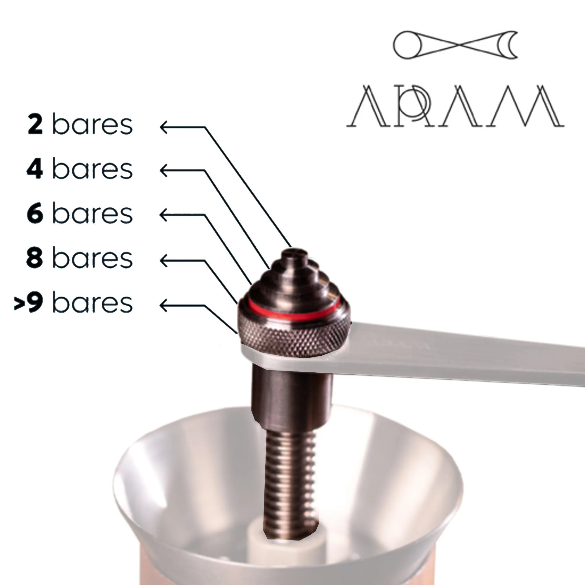 ARAM Manual Espresso Maker + Steel Support