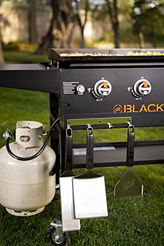 1984 Original 36 Inch Front Shelf. Side Shelf & Magnetic Strip Heavy Duty Flat Top Griddle Grill Station for Kitchen. Camping. Outdoor. Tailgating. Black