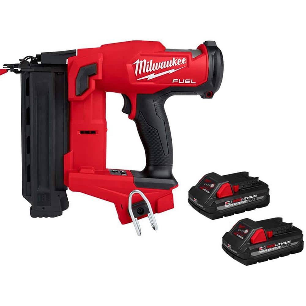 Milwaukee 2746-20-48-11-1837 M18 Fuel Brushless Cordless Gen II 18-Gauge Brad Nailer w/M18 Lithium-Ion High Output CP 3.0Ah Battery Pack (2-Pack)