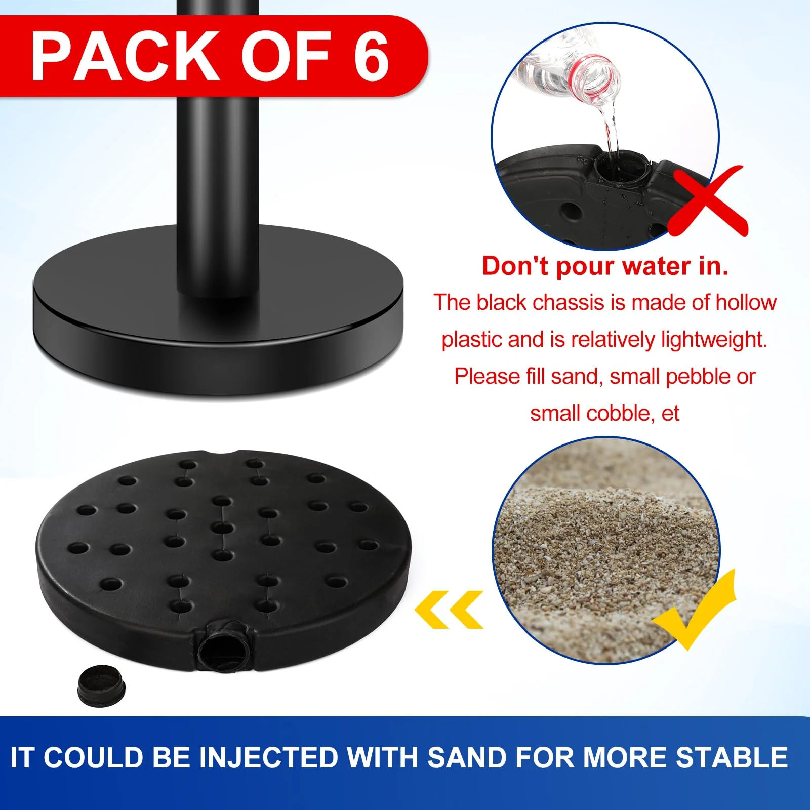 XPCARE Crowd Control Stanchion. 6 Pieces Stanchion Set