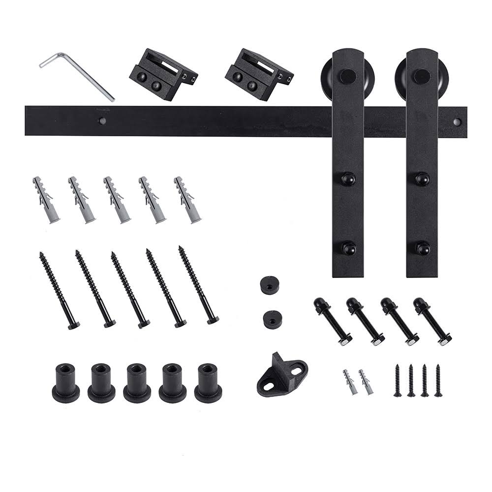 ReliaBilt 78-in Matte Black Interior Straight Soft Close Barn Door Kit
