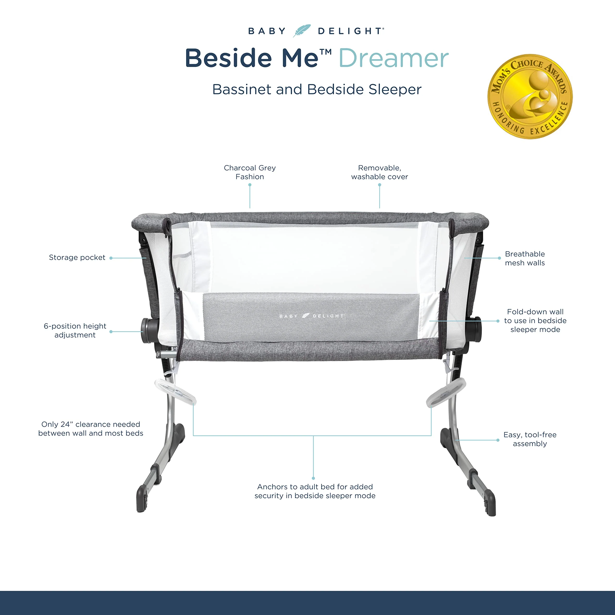Baby Delight Beside Me Dreamer Bassinet | Bedside Sleeper