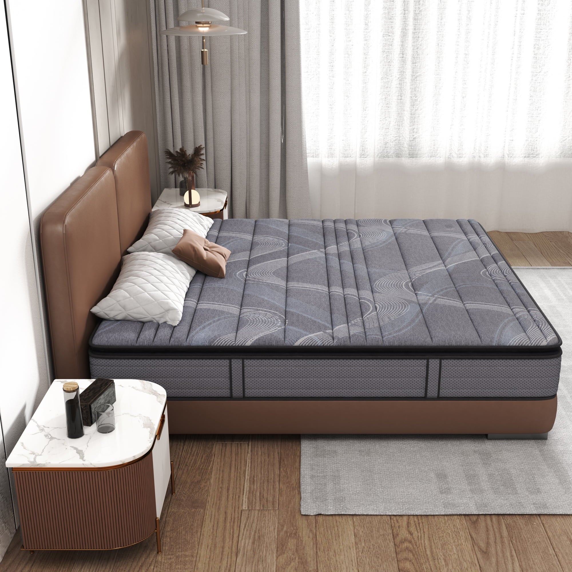 mattress in a box.NISIEN 10 Inch Hybrid Mattress. Gel Memory Foam Mattress.Individually Wrapped Pocket Coils Innerspring Mattress.100-Night Free Trial