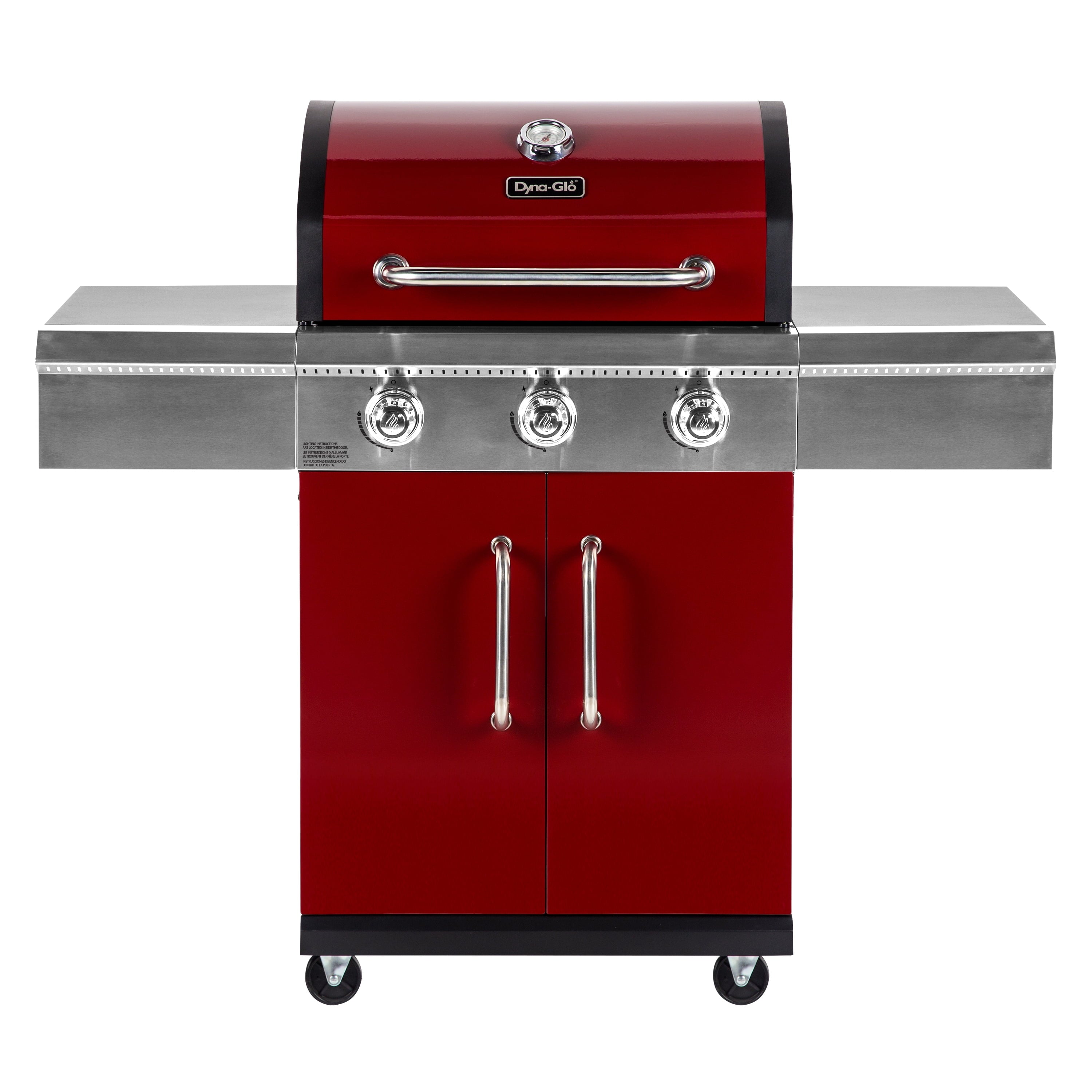 Glo 3 Burner Red Propane Gas Grill
