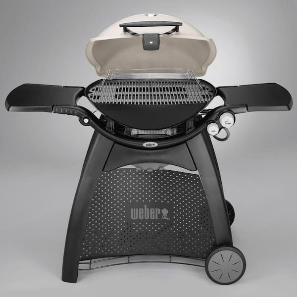 Q 3200 2-Burner Propane Gas Grill in Titanium with Built-In Thermomter