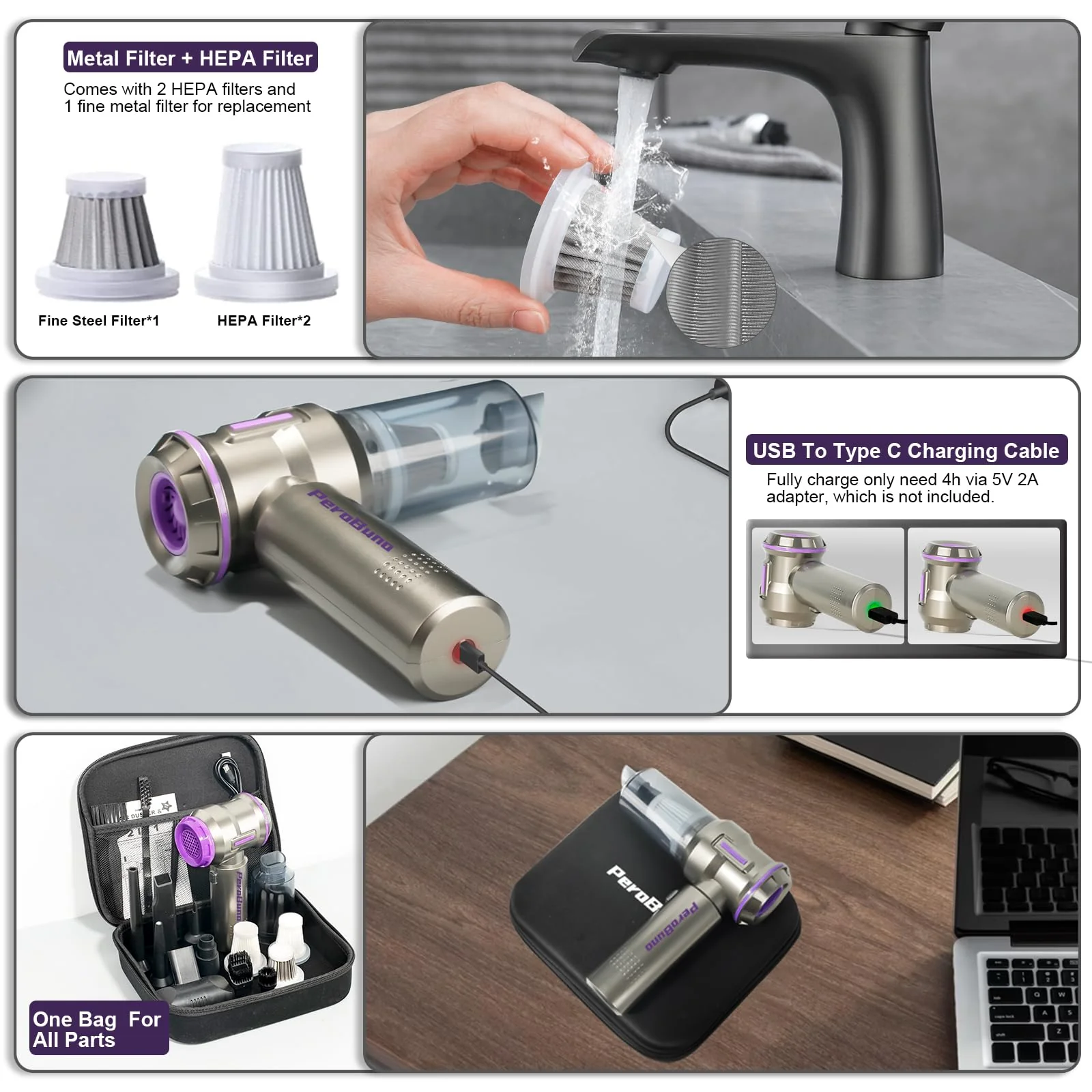 PeroBuno Air Duster for PC. 200000RPM Compressed Air Blower