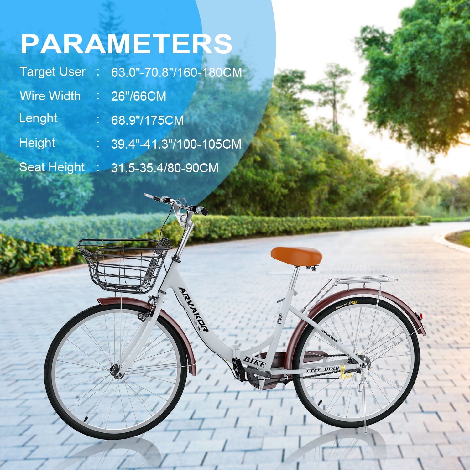 26 Inch Women Bike. Classic Bicycle Retro Bicycle. Cruiser Bike. White