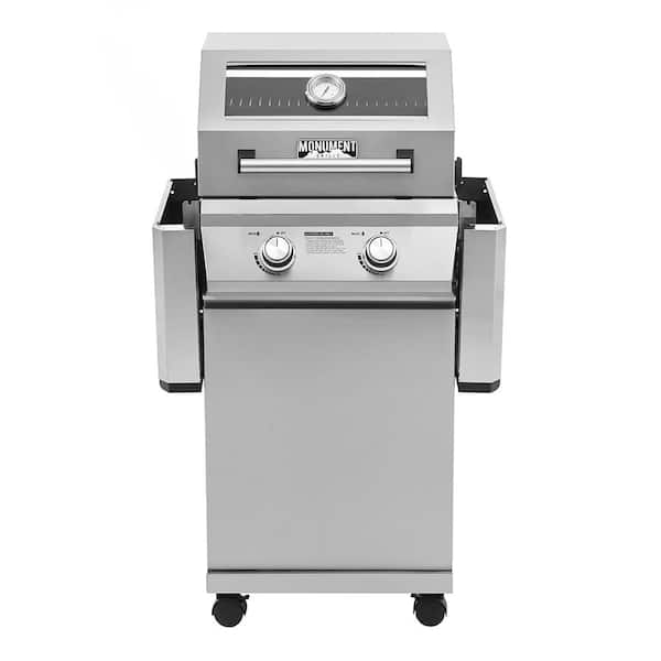 2-Burner Propane Gas Grill in Stainless with Clear View Lid and LED Controls