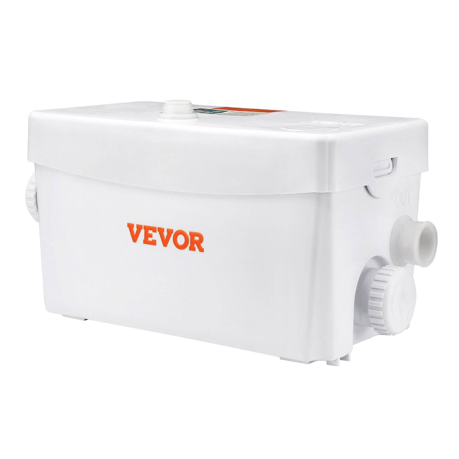 VEVOR Macerator Pump, 350W, 6000 L/H Flow, 23 ft/7 M Head, Macerator Sewerage Sump Pump with 3 Water Inlets for Basement, Kitc