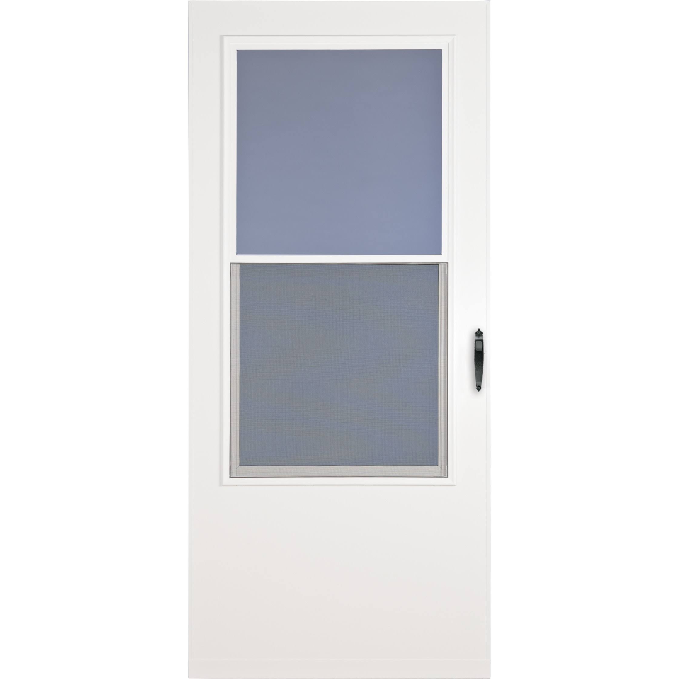 Larson 36-in x 81-in White Mid-View Wood Core Storm Door | 59008032M