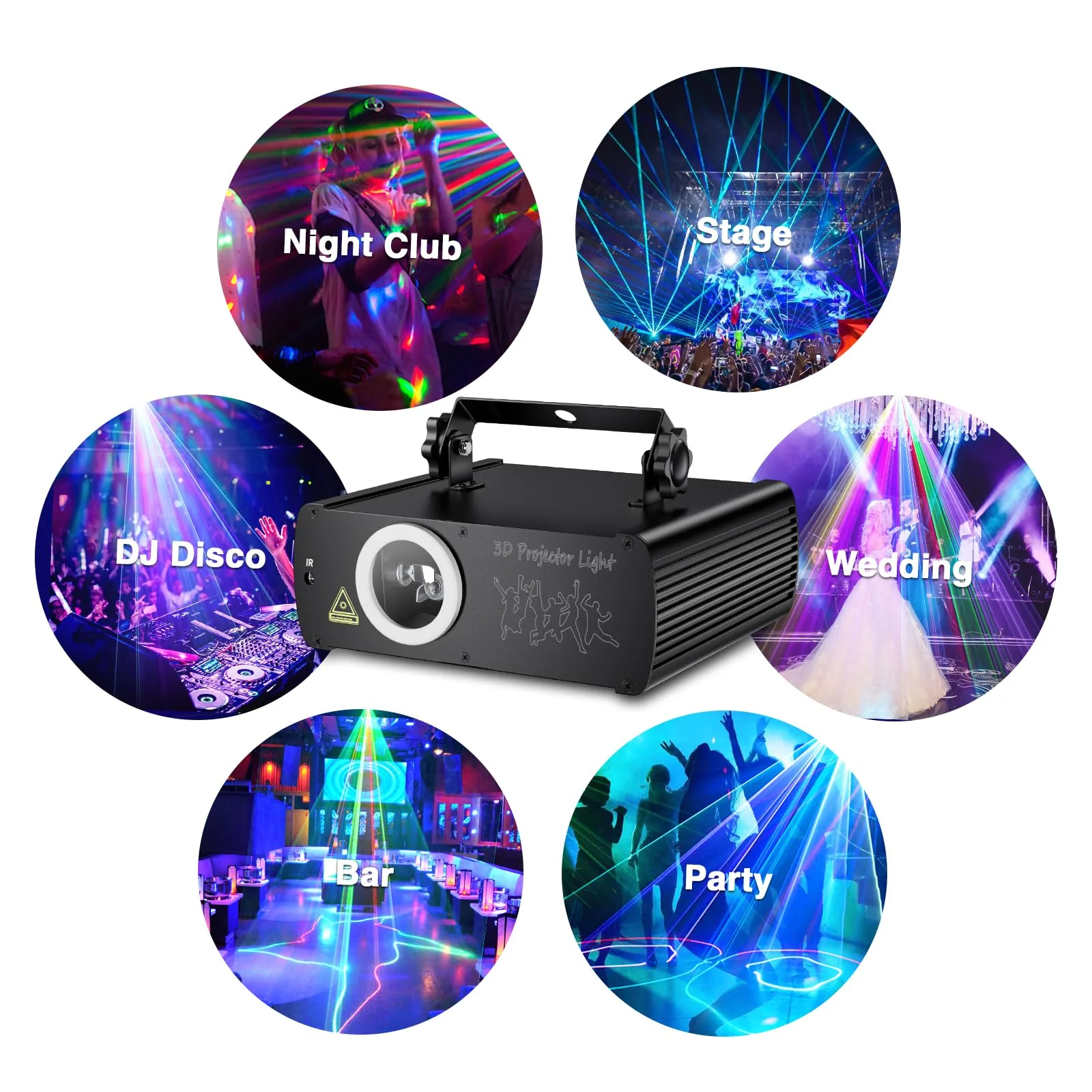 Ehaho DJ Laser Party Lights. 3D Animation RGB Lazer Stage Lighting