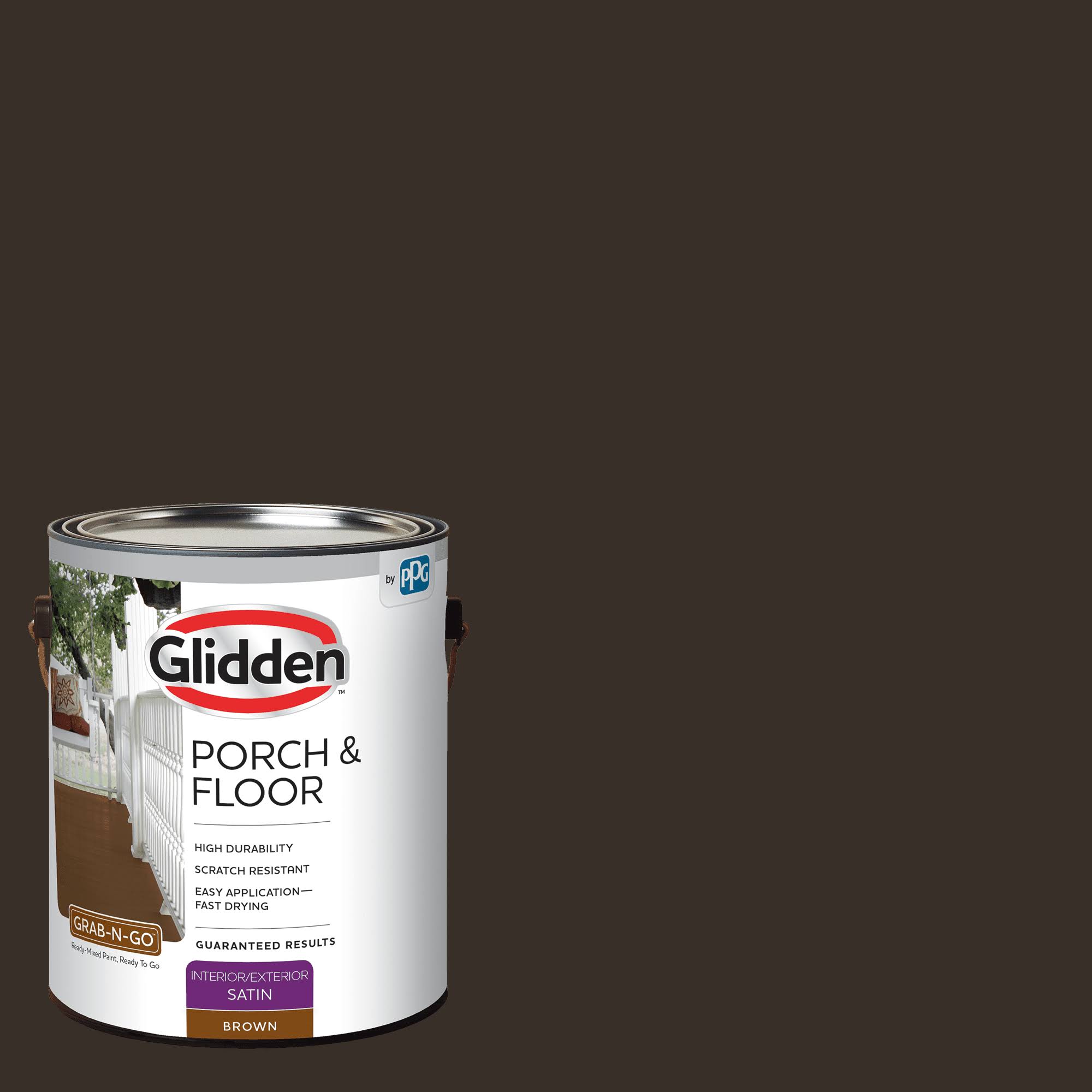 Glidden Porch & Floor Paint Satin Finish Brown 1 Gallon
