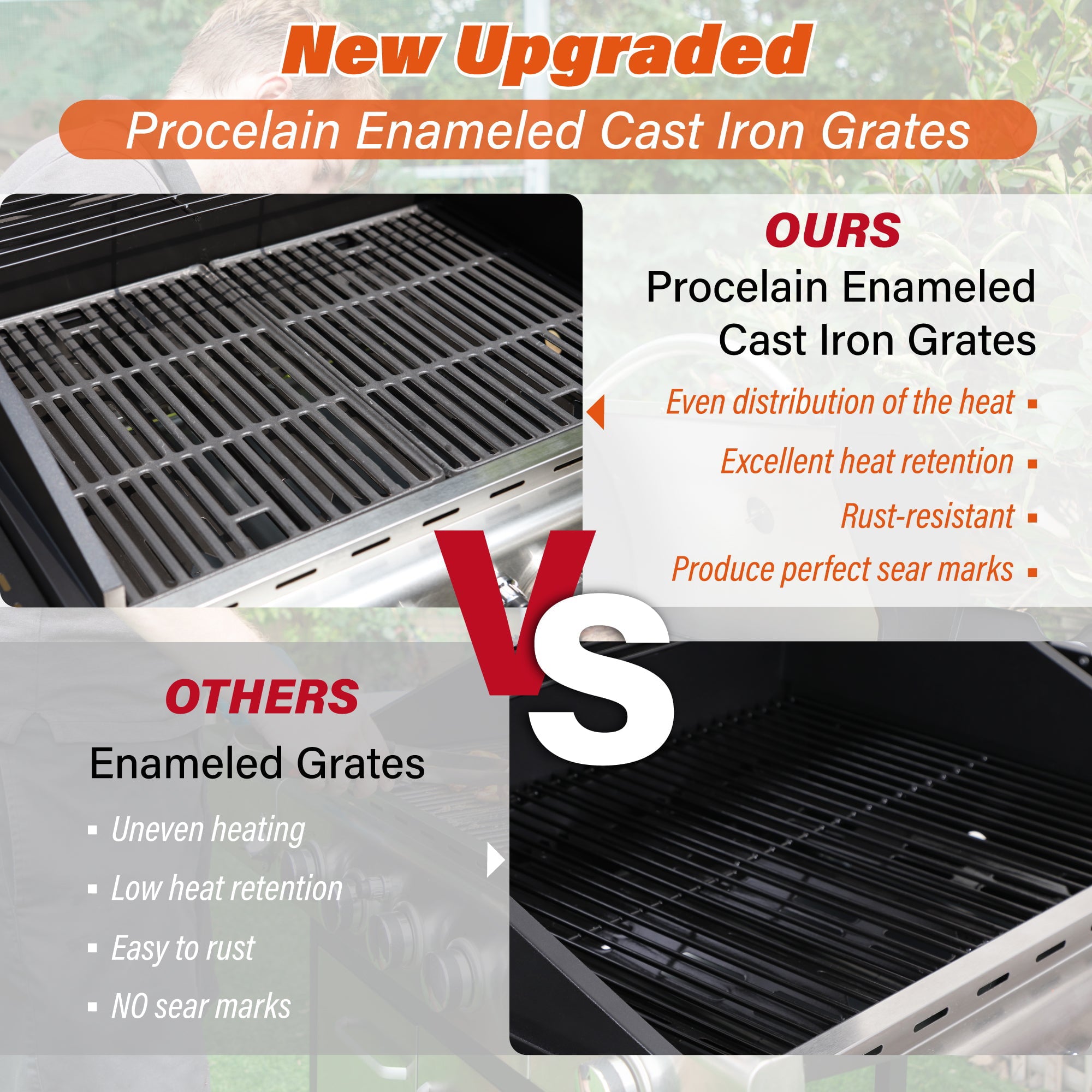 & William Stainless Steel Portable 4-Burner Propane Gas Grill with Side Burner