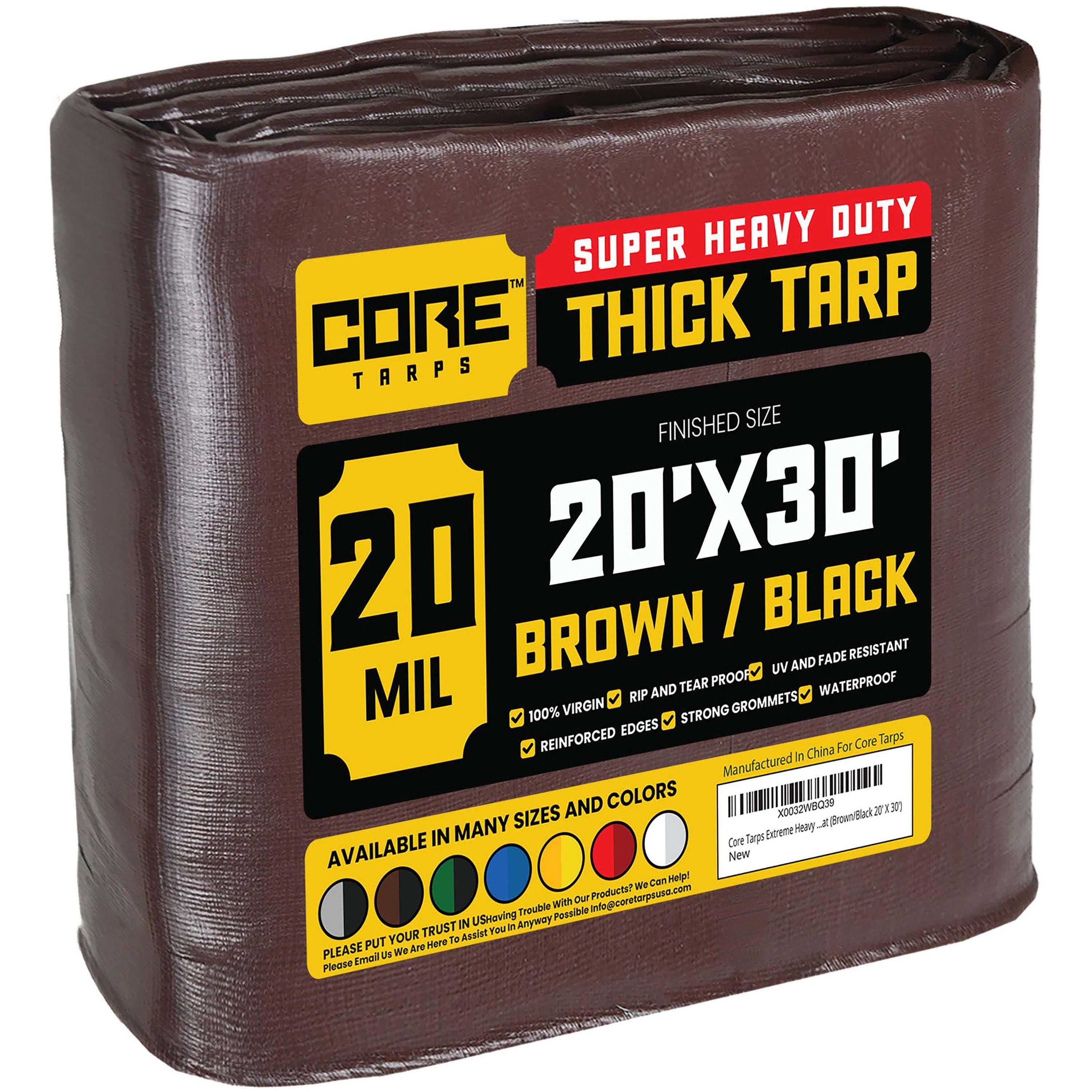 Core Tarps 20 ft. x 30 ft. Tarp. 20 mil. Brown/Black(Brown/Black/20 X 30)